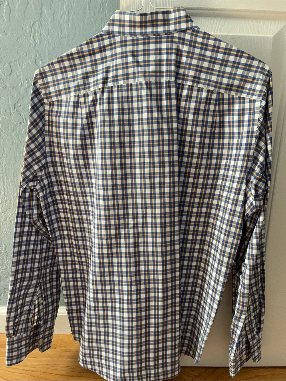J. Crew Men's Navy, Brown and White Checked Button-Down Shirt